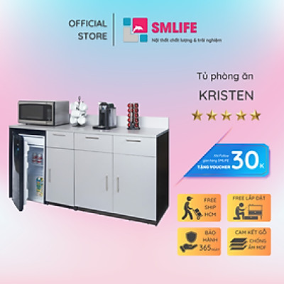 Tủ nhà bếp gia đình bằng gỗ MDF kết cấu chắc chắn SMLIFE Kristen