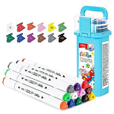 Hộp Bút 12 Màu Deli Marker Colorun - Deli EC187-12