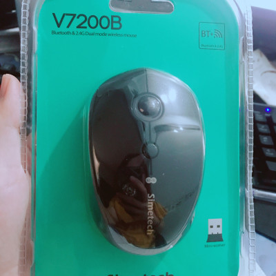 CHUỘT BLUETOOTH CHỐNG ỒN SIMETECH V7200B - HÀNG CHÍNH HÃNG GIAO MÀU NGẪU NHIÊN 