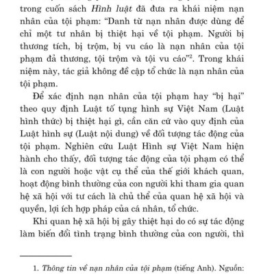 Nạn nhân học - Một số vấn đề lý luận và thực tiễn (bản in 2024)