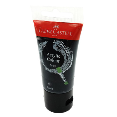 Tuýp màu vẽ acrylic 30ml black (đen) Faber 183099