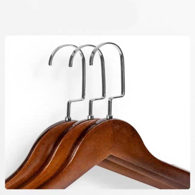 Combo CHỤC móc gỗ đầu tròn treo quần áo móc gỗ có vai nệm nam chống trượt dài 44,5cm