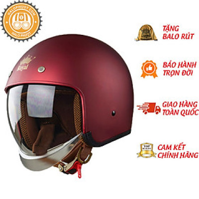 Nón bảo hiểm 3/4 ROYAL M139 có kính âm màu ĐỎ ĐÔ