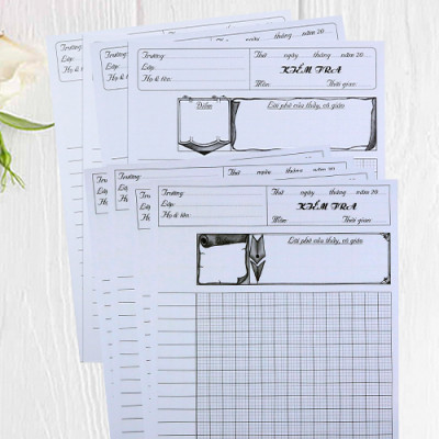 Giấy kiểm tra 4 ô ly giấy dày 100gsm, viết được tất cả các loại bút không lem không hằn, bảng kẻ sẵn tiện lợi, Combo 2: 24 tờ  GKTL1-11 Green Art- Hàng chính hãng