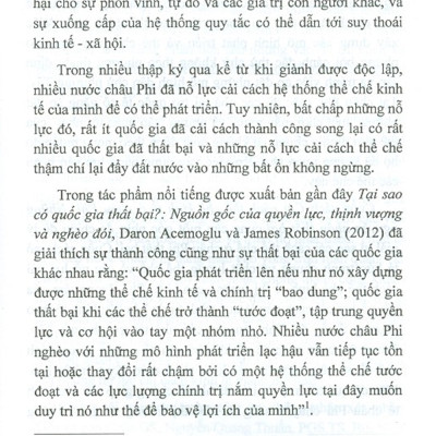 Cải Cách Thể Chế Kinh Tế Ở Châu Phi - Những Nguyên Nhân Thất Bại (Sách Chuyên Khảo)