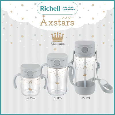 Bình ống hút AXSTARS Richell Nhật Bản 450ml chống sặc cho bé từ 8 tháng | Baby