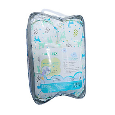 Bộ gối chặn trẻ em cotton hoa Hometex size 20x35cm