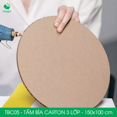 TBC05 - 150x100 cm - 5 tấm bìa carton 3 lớp nguyên tấm cứng cáp, bìa gói hàng, bìa mô hình