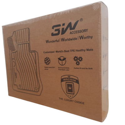 Thảm lót sàn xe ô tô Porsche 911 Nhãn hiệu Macsim 3W chất liệu nhựa TPE đúc khuôn cao cấp - màu đen