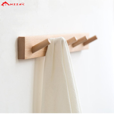 Móc gỗ treo tường trang trí, móc gỗ treo quần áo, phụ kiện  Anzzar, decor phòng ngủ