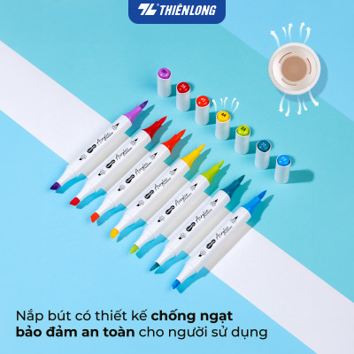 Bút sơn/ Bút lông 12/24/36 màu - Acrylic Markers 2 đầu ngòi ThiênLong Colokit - Màu sắc tươi sáng Trang trí đa chất liệu