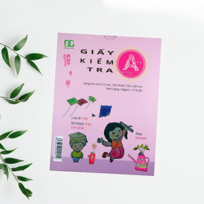 Giấy kiểm tra 4 ô ly giấy trắng dày 100gsm chống hằn lem với tất cả các loại bút, bảng kẻ sẵn tiện lợi,15 tờ đôi GKT01 Green Art - Hàng chính hãng