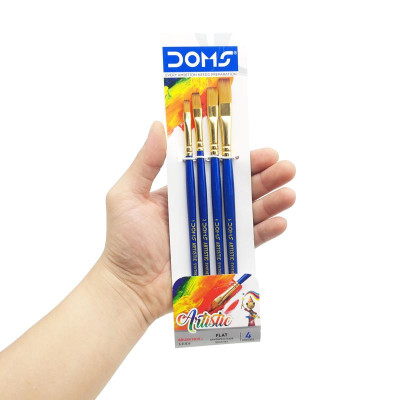 Bộ 4 Cây Cọ Vẽ Đầu Dẹp - DOMS Artistic 8063