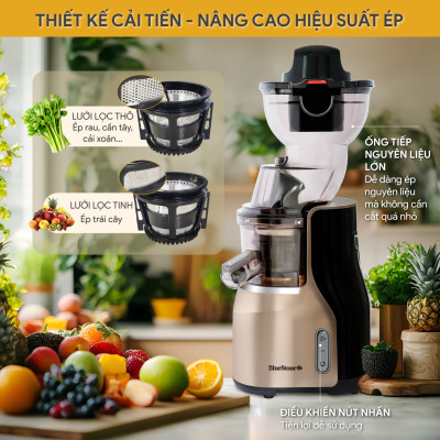 [Trả Góp 0%] Máy Ép Chậm BlueStone SJB-6568 - 250W - Tốc độ ép 45 - 55 vòng/phút - Bảo hành 2 năm - Hàng chính hãng