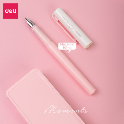 Hộp bút máy kèm ống mực xanh cao cấp Deli - Màu macaron - A932
