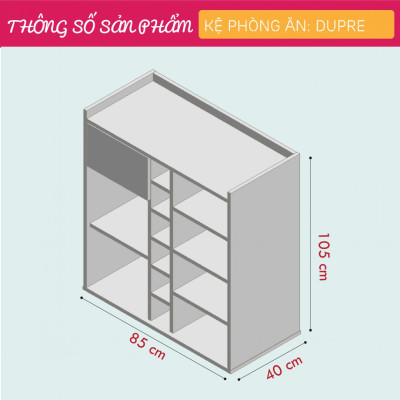 Tủ đựng đồ nhà bếp bằng gỗ công nghiệp MDF SMLIFE Dupre