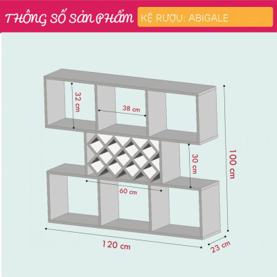 Tủ đựng rượu bằng gỗ công nghiệp SMLIFE Abigale