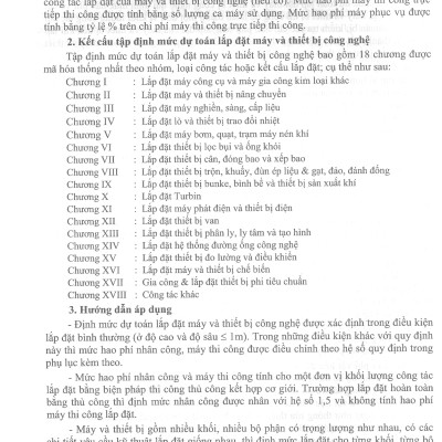 Định Mức Dự Toán Lắp Đặt Máy Và Thiết Bị Công Nghệ