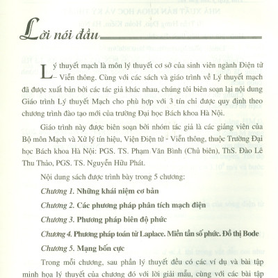 Lý Thuyết Mạch (In lần thứ sáu có chỉnh sửa, bổ sung)
