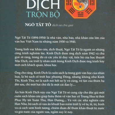 Kinh Dịch Trọn Bộ (Bìa cứng) - Ngô Tất Tố dịch và chú giải (Tái bản 2024)