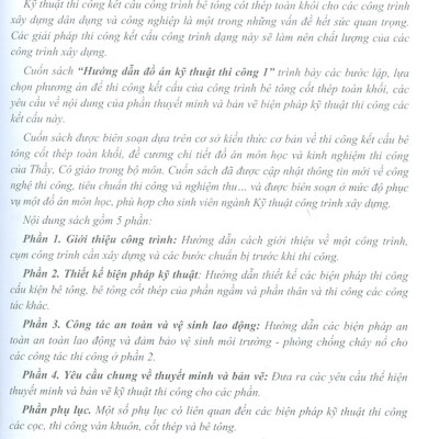 Hướng Dẫn Đồ Án Kỹ Thuật Thi Công 1 (Tái bản)