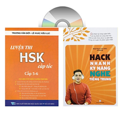 Sách - Combo: Luyện thi HSK cấp tốc tập 3 (tương đương HSK 5+6 kèm CD) + Hack nhanh kỷ năng nghe tiếng trung +DVD tài liệu