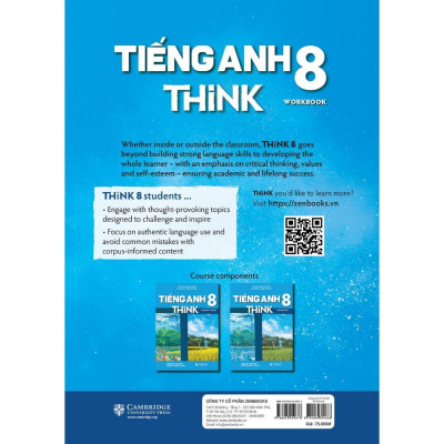 Sách - Giáo Khoa Tiếng Anh 8 Think - Work Book - Zenbooks