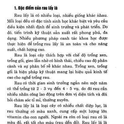 Kỹ Thuật Trồng Và Chăm Sóc Rau Lấy Lá