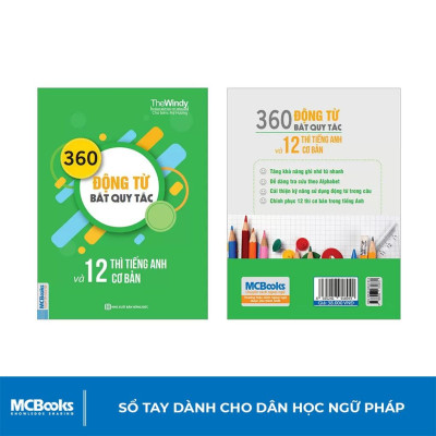 Sách - 360 Động Từ Bất Quy Tắc Và 12 Thì Cơ Bản Trong Tiếng Anh Bản Khổ To Cho Người Học Cơ Bản - Học Kèm App Online