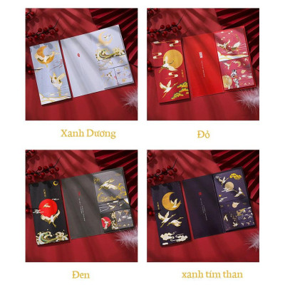 Giấy ghi chú hình chim hạc bay nghệ thuật - phong cách retro