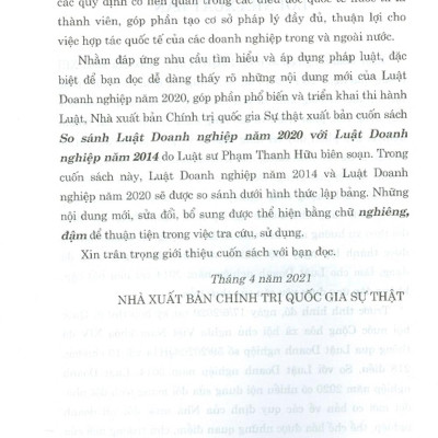 So Sánh Luật Doanh Nghiệp Năm 2020 Với Luật Doanh Nghiệp Năm 2014