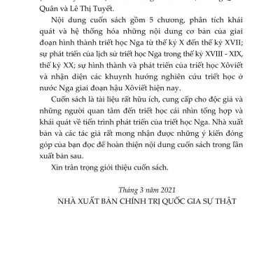 Lược Sử Triết Học Nga (Sách Chuyên Khảo)