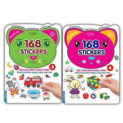 Sách - Bóc Dán Hình Thông Minh Cho Bé 2 - 3 Tuổi - 168 Sticker - Quyển 3 + 4 - Minh Thắng