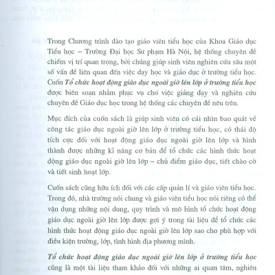 Tổ Chức Hoạt Động Ngoài Giờ Lên Lớp Ở Trường Tiểu Học