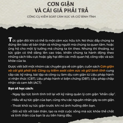 Sách - Cơn giận và cái giá phải trả: Công cụ kiểm soát cảm xúc và giữ bình tĩnh