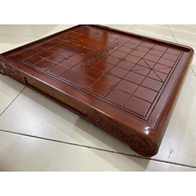 Bộ Bàn Cờ Tướng Cuốn Thư  Gỗ Hương 3 Đúc KT 55 x 60 x 7 cm. Quà Tặng Cao Cấp
