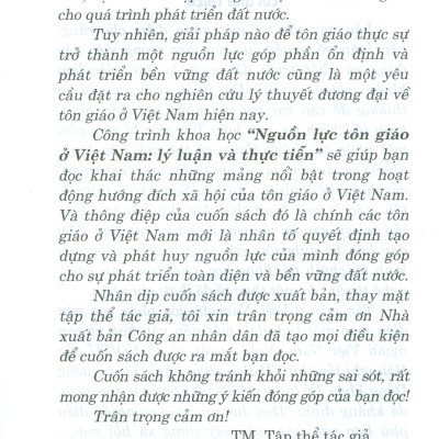 Nguồn Lực Tôn Giáo Ở Việt Nam Lý Luận Và Thực Tiễn