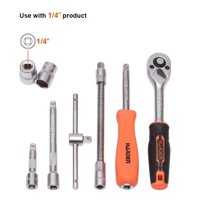 Bộ Tuýp 1/4” 46 Chi Tiết – Dụng Cụ Sửa Xe Đa Năng – CR-V Cao Cấp 510346 Harden