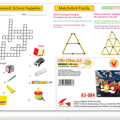 Xếp hình Tia Sáng One piece (48 Mảnh Ghép) - Tặng kèm câu đố mặt sau cho bé