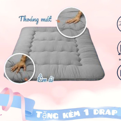 Đệm Trải Sàn, Nệm, Topper Hàng Xuất Nhật Đủ Size Tặng Kèm Drap Nệm 