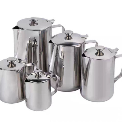 CA INOX 304 CA ĐÁNH SỮA CÓ NẮP ĐẬY NHIỀU SIZE CAO CẤP MILK PITCHER INOX 304
