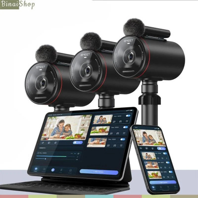 Emeet Streamcam One (Gen 2) - Webcam LiveStream Không Dây, Kết Nối Wifi, Micro Từ Tính Kép, Thời Lượng Pin 8 Giờ - Hàng chính hãng