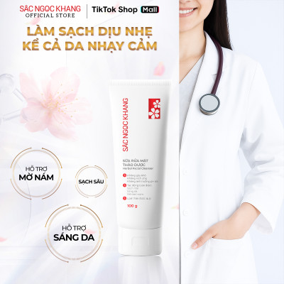 Combo làm sạch thảo dược Sắc Ngọc Khang: Nước tẩy trang 145ml - Sữa rửa mặt 100g - Nước hoa hồng 145ml - Tẩy tế bào chết da mặt 120g