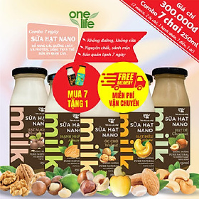 (Tặng 1 chai) Liệu Trình 7 Ngày Sữa Hạt Nano Không đường - OneLife