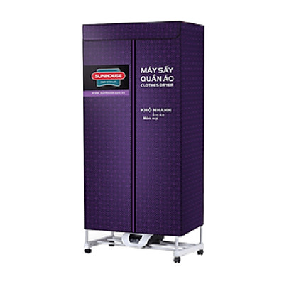 Máy sấy quần áo Sunhouse SHD2707 có điều khiển từ xa, đèn UV diệt khuẩn, sấy 15kg quần áo - Hàng chính hãng