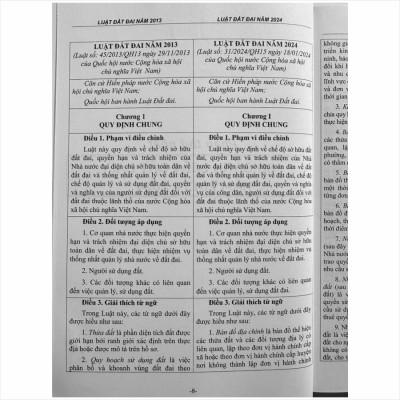 Sách So Sánh Luật Đất Đai Năm 2013 - 2024 và Các Văn Bản Pháp Luật Hướng Dẫn về Đất Đai (V2449A)