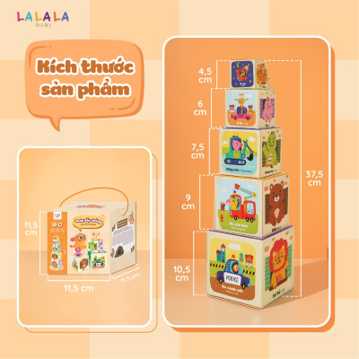 Đồ Chơi Giáo Dục Sớm Tháp Xếp Chồng Lala Stacky Box Cho Bé Từ 1 tuổi - Lalala Baby 