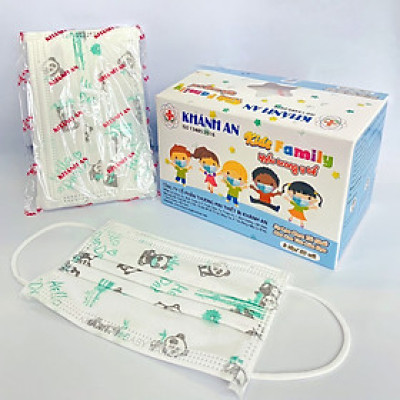 Hộp 50 cái Khẩu trang y tế 3 lớp dành cho trẻ em trên 5 tuổi Khánh An Kids Family Baby care