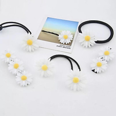 Combo 5 Dây Chun Cặp Tóc Hoa Cúc Nhiều Mẫu