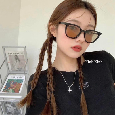 Kính râm nam nữ Mắt vuông màu nâu thời trang